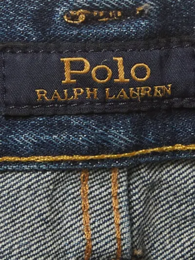 Pre-owned Polo Ralph Lauren Vintage Distressed Straight-fit Jeans In Blue