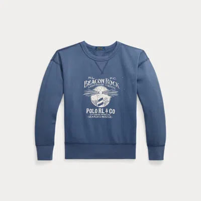 Polo Ralph Lauren Vintage Fit Fleece Graphic Sweatshirt In Blue