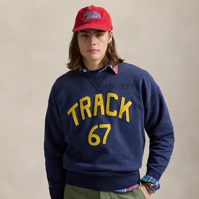 Polo Ralph Lauren Vintage Fit Fleece Graphic Sweatshirt In Newport Navy