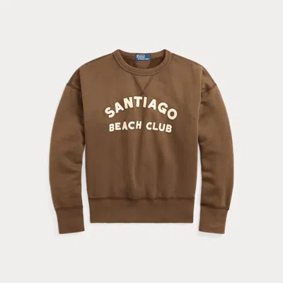 Polo Ralph Lauren Vintage Fit Graphic Fleece Sweatshirt In Brown