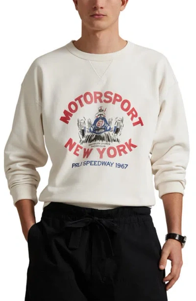 Polo Ralph Lauren Vintage Fit Motorsport Graphic Sweatshirt In White