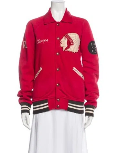 Pre-owned Polo Ralph Lauren Vintage Graphic Print Evening Jacket In Red
