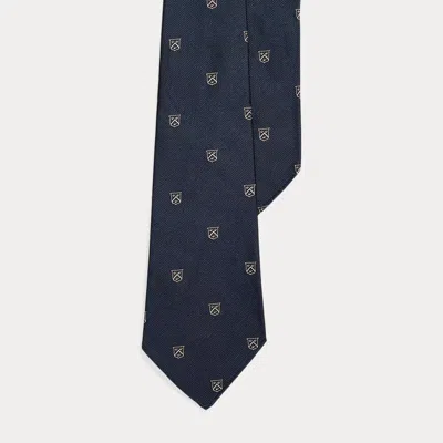 Polo Ralph Lauren Vintage-inspired Silk Repp Club Tie In Navy
