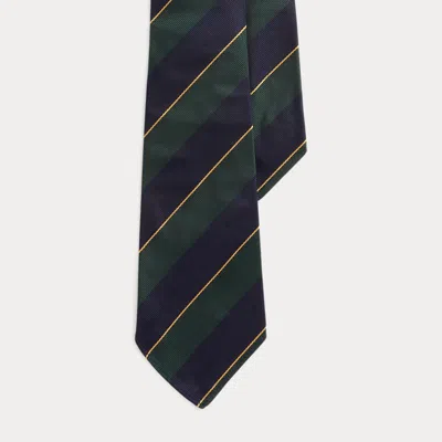 Polo Ralph Lauren Vintage-inspired Striped Silk Repp Tie In Green