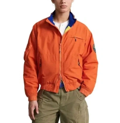 Pre-owned Polo Ralph Lauren Vintage Inspired Water-resistant Fleece Lined Jacket Xl, L In Orange
