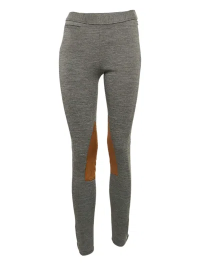 Pre-owned Polo Ralph Lauren Vintage Knee-patches Leggings In Gray