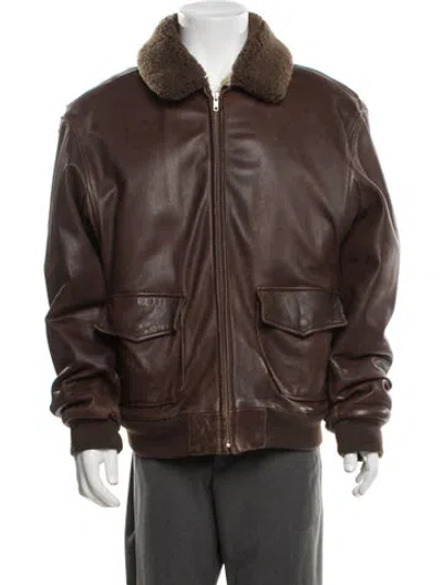 Pre-owned Polo Ralph Lauren Vintage Late 1980's - Early 1990's Bomber Jacket In Brown