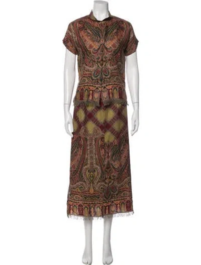 Pre-owned Polo Ralph Lauren Vintage Late 1980's - Early 1990's Skirt Set In Burgundy