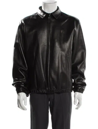 Pre-owned Polo Ralph Lauren Vintage Late 1990's - Early 2000's Bomber Jacket In Black