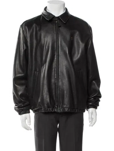 Pre-owned Polo Ralph Lauren Vintage Late 1990's - Early 2000's Bomber Jacket In Black