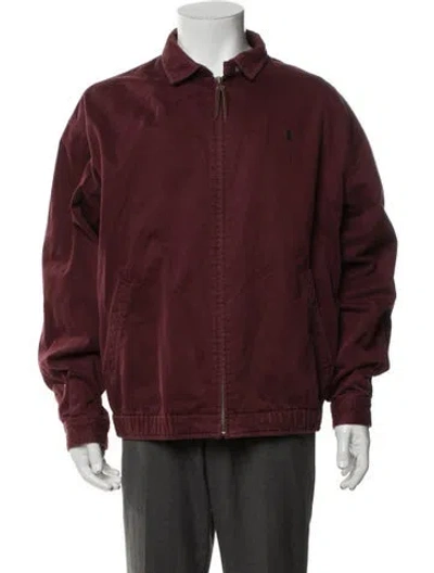 Pre-owned Polo Ralph Lauren Vintage Late 1990's - Early 2000's Bomber Jacket In Burgundy