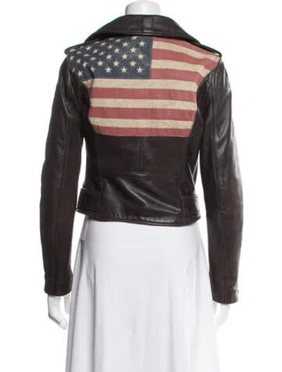 Pre-owned Polo Ralph Lauren Vintage Late 2000's - Early 2010's Biker Jacket In Brown