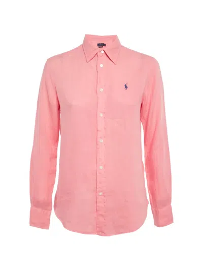 Pre-owned Polo Ralph Lauren Vintage Linen Shirt In Pink