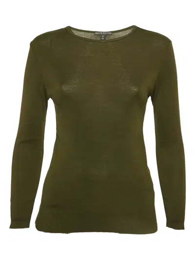 Pre-owned Polo Ralph Lauren Vintage Long-sleeve Top In Green