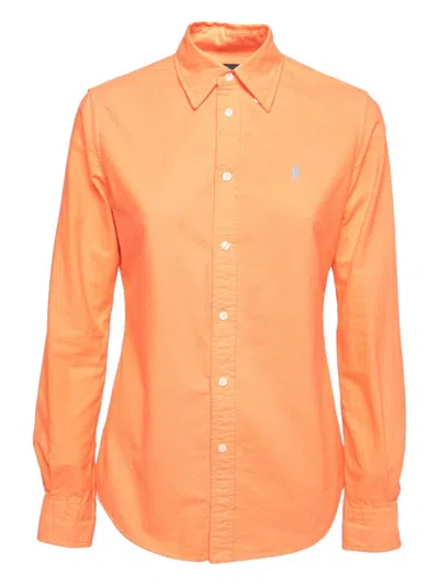 Pre-owned Polo Ralph Lauren Vintage Long-sleeves Buttoned Shirt In Orange