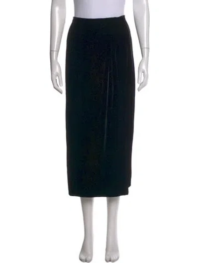 Pre-owned Polo Ralph Lauren Vintage Midi Length Skirt In Black