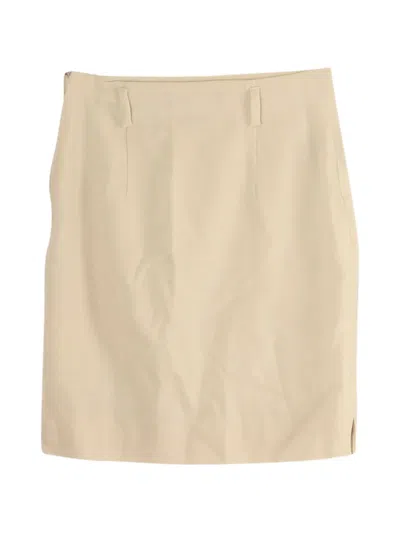 Pre-owned Polo Ralph Lauren Vintage Mini Pencil Skirt In Neutral