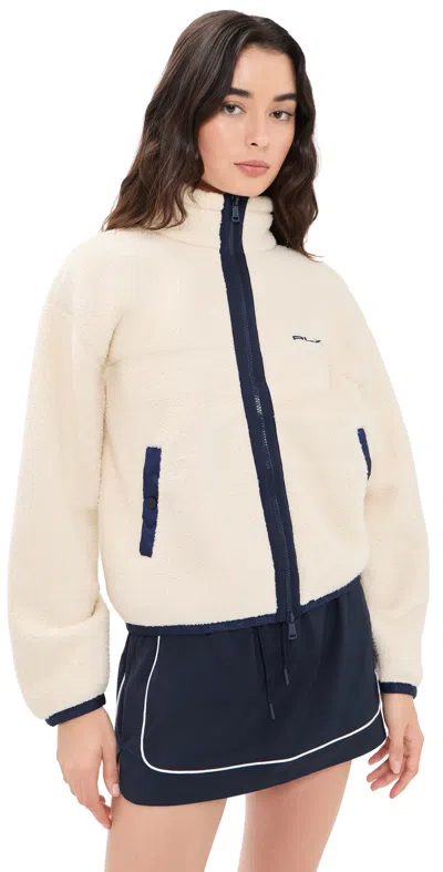 Polo Ralph Lauren Vintage Polar Fleece Knit Jacket Natural