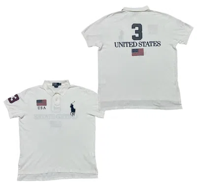 Pre-owned Polo Ralph Lauren Vintage Polo By Ralph Laurent Usa Flag In White