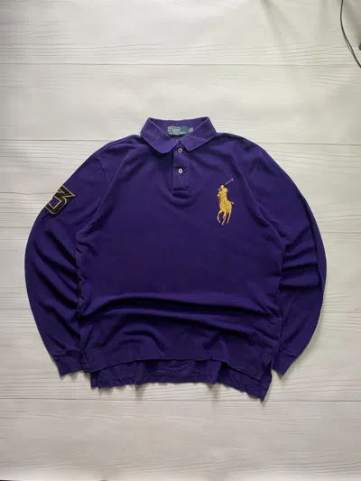 Pre-owned Polo Ralph Lauren Vintage T Big Pony Polo Longsleeve T Shirt In Purple