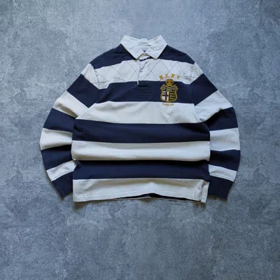 Pre-owned Polo Ralph Lauren Vintage T Rlpc 5 Striped Rugby Long Sleeve In Multi