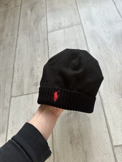 Pre-owned Polo Ralph Lauren Vintage T Wool Hat In Black