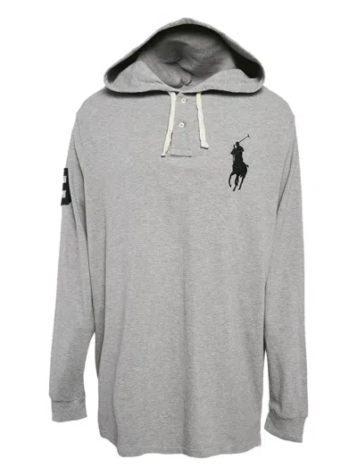 Pre-owned Polo Ralph Lauren Vintage  Big Pony Hoodie In Gray