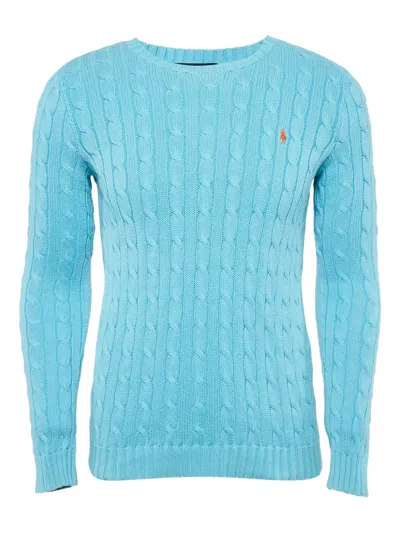 Pre-owned Polo Ralph Lauren Vintage  Cable-knit Sweater In Blue