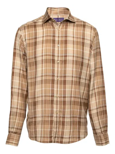 Pre-owned Polo Ralph Lauren Vintage  Checked-pattern Shirt In Brown