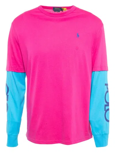 Pre-owned Polo Ralph Lauren Vintage  Colourblock Long-sleeve T-shirt