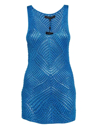 Pre-owned Polo Ralph Lauren Vintage  Crochet Sleeveless Top In Blue