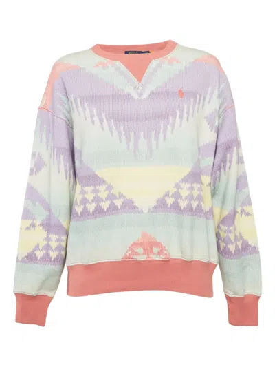 Pre-owned Polo Ralph Lauren Vintage  Geometric-print Sweatshirt