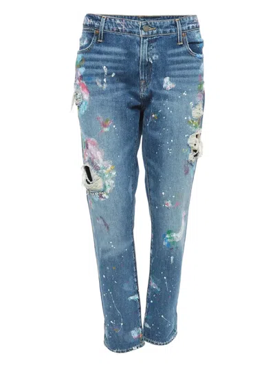 Pre-owned Polo Ralph Lauren Vintage  Paint-splatter Jeans In Blue