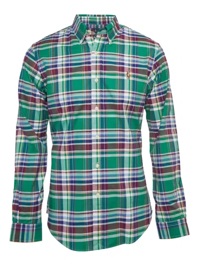 Pre-owned Polo Ralph Lauren Vintage  Plaid-pattern Shirt In Green