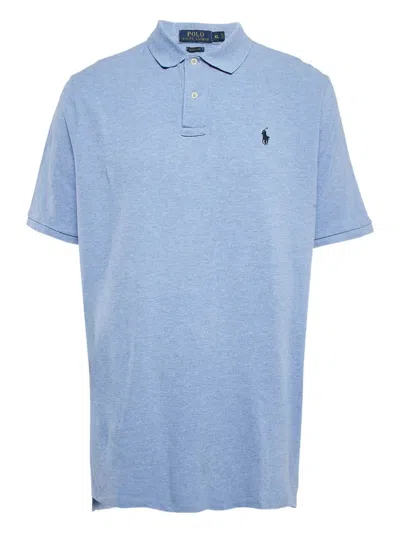 Pre-owned Polo Ralph Lauren Vintage  Polo Pony-embroidered Polo Shirt In Blue