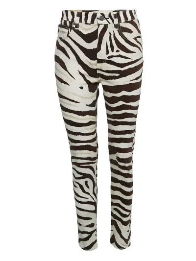 Pre-owned Polo Ralph Lauren Vintage  Zebra-print Jeans In White