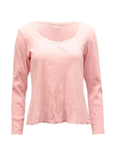 Pre-owned Polo Ralph Lauren Vintage Ribbed T-shirt In Pink