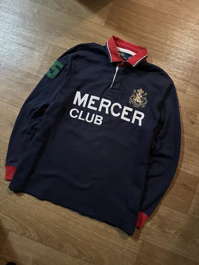 Pre-owned Polo Ralph Lauren Vintage Rugby Long Sleeve 5 T Mercer Club In Blue