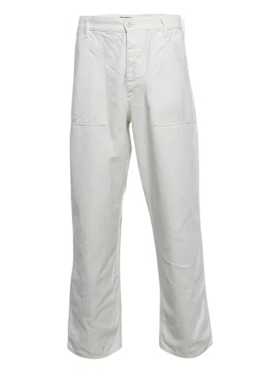 Pre-owned Polo Ralph Lauren Vintage Straight-leg Cotton Trousers In White
