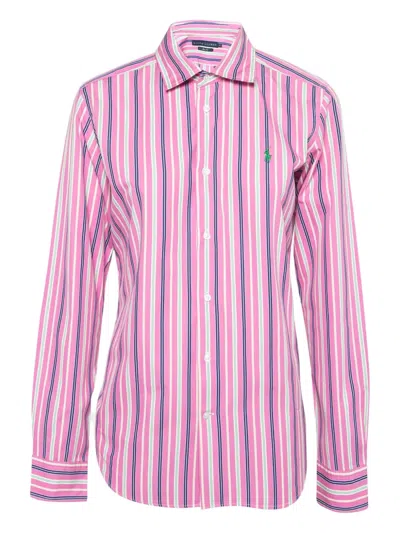 Pre-owned Polo Ralph Lauren Vintage Stripe Long-sleeve Shirt In Pink
