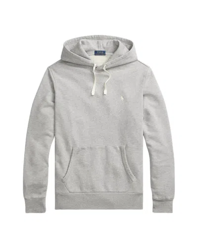 Polo Ralph Lauren Vintage-style Lightweight Cotton Hoodie With Drawstring Hood In Gray