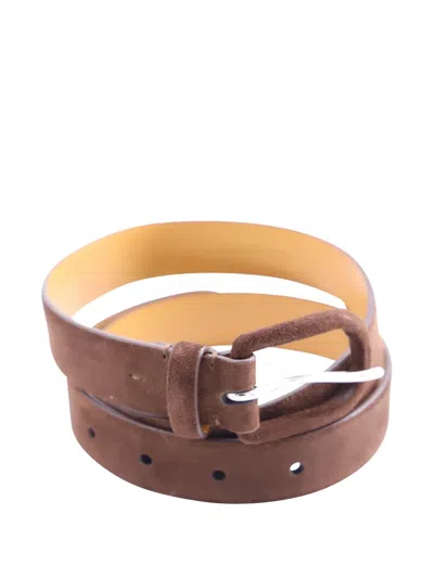 Pre-owned Polo Ralph Lauren Vintage Suede Buckled Belt In Brown