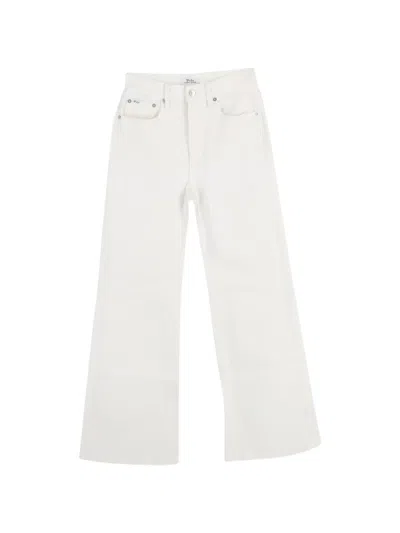 Pre-owned Polo Ralph Lauren Vintage Wide-leg Jeans In White