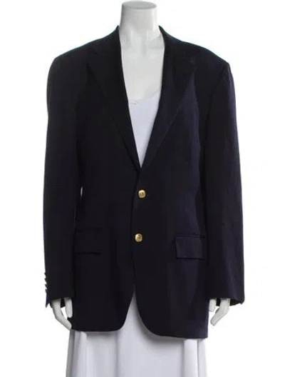 Pre-owned Polo Ralph Lauren Virgin Wool Blazer In Blue