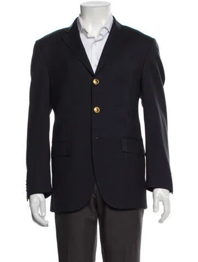 Pre-owned Polo Ralph Lauren Virgin Wool Blazer In Blue