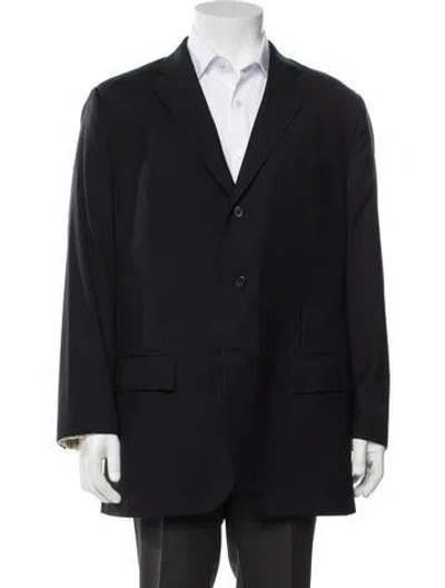 Pre-owned Polo Ralph Lauren Virgin Wool Blazer In Blue