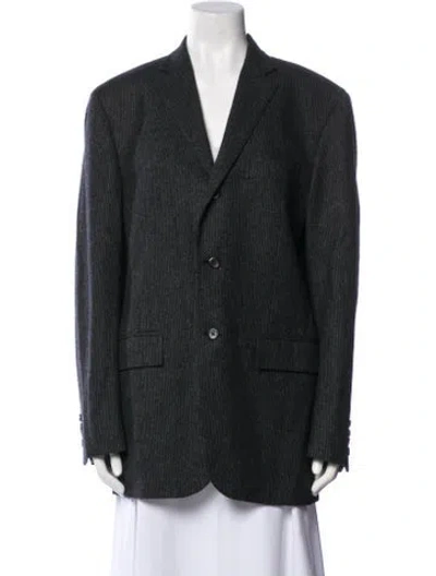 Pre-owned Polo Ralph Lauren Virgin Wool Blazer In Gray