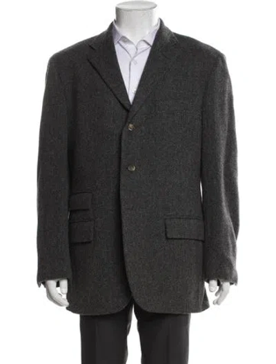 Pre-owned Polo Ralph Lauren Virgin Wool Blazer In Gray