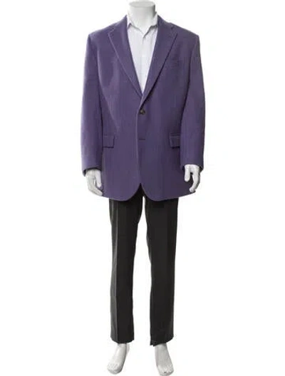 Pre-owned Polo Ralph Lauren Virgin Wool Blazer In Purple