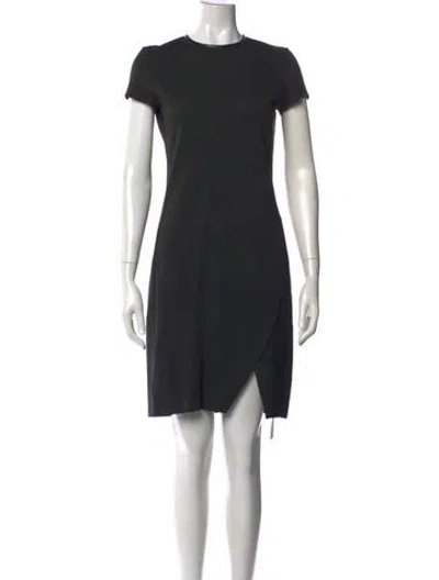 Pre-owned Polo Ralph Lauren Virgin Wool Mini Dress In Black